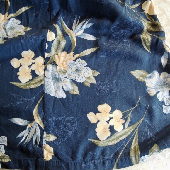 Vintage Caribbean Joe Blue Floral Tropical Shirt Dress 2X - Picture 9 of 9